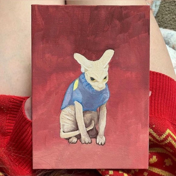 NEW ‘MAD SPYNX IN A SWEATER’ MEME CAT ART PRINT - Picture 2 of 16